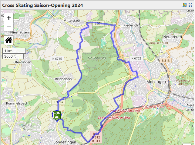 Cross Skating Saison-Opening 2024 | Karte | Nordic Sports Reutlingen